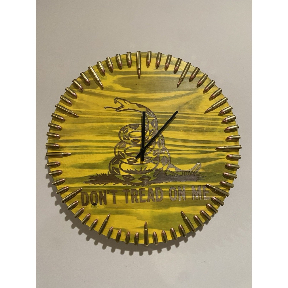 18" U.S. Gadsden Flag Bullet Clock Don't Tread On Me - 5.56 NATO hrs / 9mm Mins‎